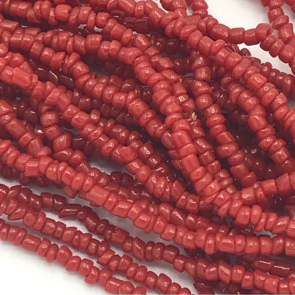 Lee Sands “Red” Seed Bead Multi Strand Necklace 31 inch NIB - Picture 2 of 6